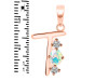 Opal & White Topaz Alphabet T Pendant OPL-RDA-72.