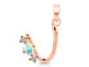 Opal & White Topaz Alphabet U Pendant OPL-RDA-73.