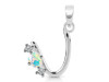 Opal & White Topaz Alphabet U Pendant OPL-RDA-73.