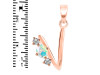 Opal & White Topaz Alphabet V Pendant OPL-RDA-74.