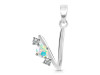 Opal & White Topaz Alphabet V Pendant OPL-RDA-74.