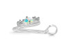 Opal & White Topaz Alphabet V Pendant OPL-RDA-74.