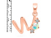 Opal & White Topaz Alphabet W Pendant OPL-RDA-75.