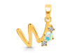 Opal & White Topaz Alphabet W Pendant OPL-RDA-75.