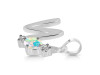 Opal & White Topaz Alphabet W Pendant OPL-RDA-75.