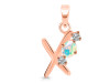 Opal & White Topaz Alphabet X Pendant OPL-RDA-76.