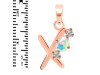 Opal & White Topaz Alphabet X Pendant OPL-RDA-76.