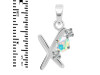 Opal & White Topaz Alphabet X Pendant OPL-RDA-76.