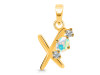 Opal & White Topaz Alphabet X Pendant OPL-RDA-76.