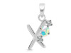 Opal & White Topaz Alphabet X Pendant OPL-RDA-76.