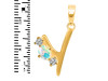 Opal & White Topaz Alphabet Y Pendant OPL-RDA-77.