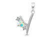 Opal & White Topaz Alphabet Y Pendant OPL-RDA-77.