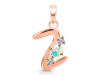 Opal & White Topaz Alphabet Z Pendant OPL-RDA-78.
