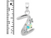 Opal & White Topaz Alphabet Z Pendant OPL-RDA-78.