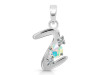 Opal & White Topaz Alphabet Z Pendant OPL-RDA-78.