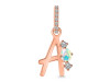 Opal & White Topaz Alphabet A Pendant OPL-RDA-79.