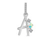 Opal & White Topaz Alphabet A Pendant OPL-RDA-79.