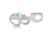 Opal & White Topaz Alphabet B Pendant OPL-RDA-80.