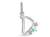 Opal & White Topaz Alphabet D Pendant OPL-RDA-82.