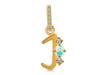 Opal & White Topaz Alphabet J Pendant OPL-RDA-88.