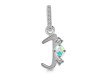 Opal & White Topaz Alphabet J Pendant OPL-RDA-88.
