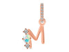 Opal & White Topaz Alphabet M Pendant OPL-RDA-91.