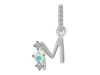 Opal & White Topaz Alphabet M Pendant OPL-RDA-91.