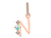 Opal & White Topaz Alphabet N Pendant OPL-RDA-92.