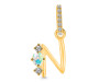 Opal & White Topaz Alphabet N Pendant OPL-RDA-92.
