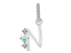 Opal & White Topaz Alphabet N Pendant OPL-RDA-92.