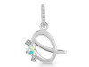 Opal & White Topaz Alphabet Q Pendant OPL-RDA-95.