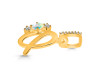 Opal & White Topaz Alphabet Q Pendant OPL-RDA-95.