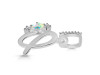 Opal & White Topaz Alphabet Q Pendant OPL-RDA-95.