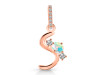 Opal & White Topaz Alphabet S Pendant OPL-RDA-97.