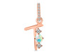 Opal & White Topaz Alphabet T Pendant OPL-RDA-98.