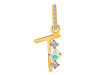 Opal & White Topaz Alphabet T Pendant OPL-RDA-98.