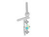 Opal & White Topaz Alphabet T Pendant OPL-RDA-98.