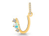 Opal & White Topaz Alphabet U Pendant OPL-RDA-99.