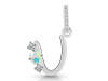 Opal & White Topaz Alphabet U Pendant OPL-RDA-99.