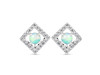 Opal & White Topaz Stud Earring OPL-RDE-847.