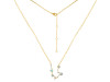 Aquarius Zodiac Star Constellation Opal & White Topaz Necklace OPL-RDN-487.