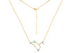 Leo Zodiac Star Constellation Opal & White Topaz Necklace OPL-RDN-493.