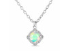 Opal & White Topaz Necklace With Slider Lock OPL-RDN-74.
