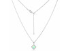 Opal & White Topaz Necklace With Slider Lock OPL-RDN-74.