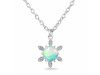 Opal & White Topaz Necklace With Slider Lock OPL-RDN-75.