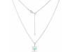 Opal & White Topaz Necklace With Slider Lock OPL-RDN-75.