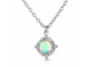 Opal & White Topaz Necklace With Slider Lock OPL-RDN-77.