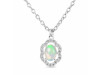 Opal & White Topaz Necklace With Slider Lock OPL-RDN-78.
