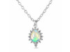 Opal & White Topaz Necklace With Slider Lock OPL-RDN-79.