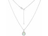Opal & White Topaz Necklace With Slider Lock OPL-RDN-80.
